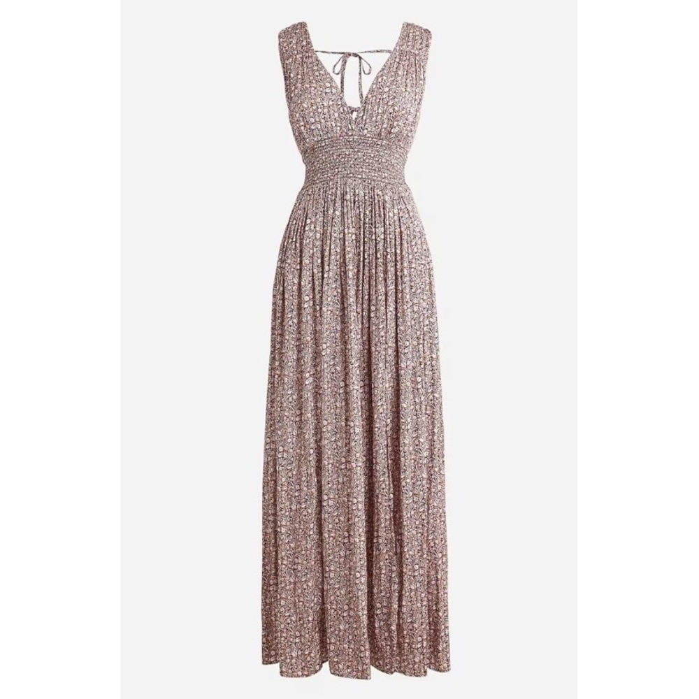 NEW J. Crew Collection Women's 10 Maxi Dress Gathered Tie Back in Mini Floral